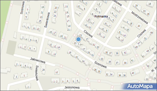 Rotmanka, Sosnowa, 25, mapa Rotmanka