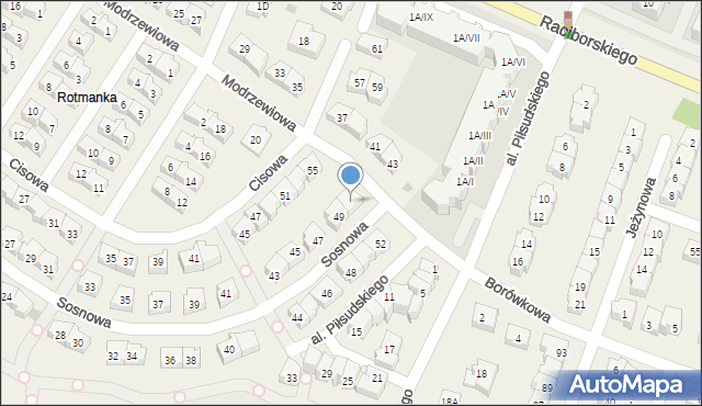 Rotmanka, Sosnowa, 51, mapa Rotmanka