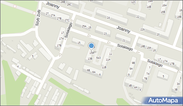 Ruda Śląska, Solskiego Ludwika, 13A, mapa Rudy Śląskiej