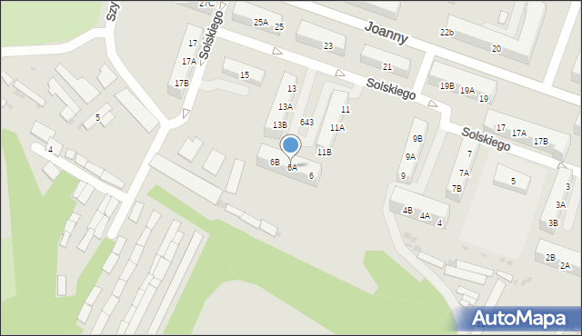 Ruda Śląska, Solskiego Ludwika, 6A, mapa Rudy Śląskiej