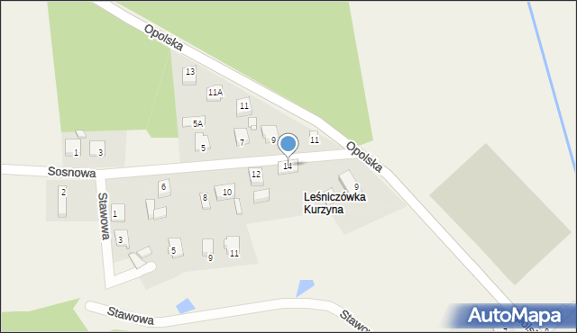 Rudziniec, Sosnowa, 14, mapa Rudziniec