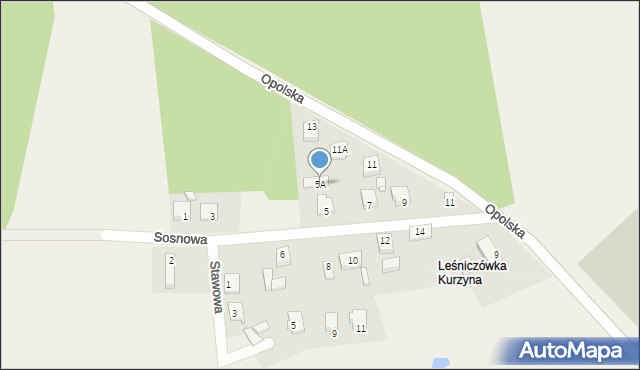 Rudziniec, Sosnowa, 5A, mapa Rudziniec