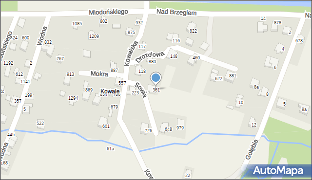 Rybarzowice, Sowia, 361, mapa Rybarzowice