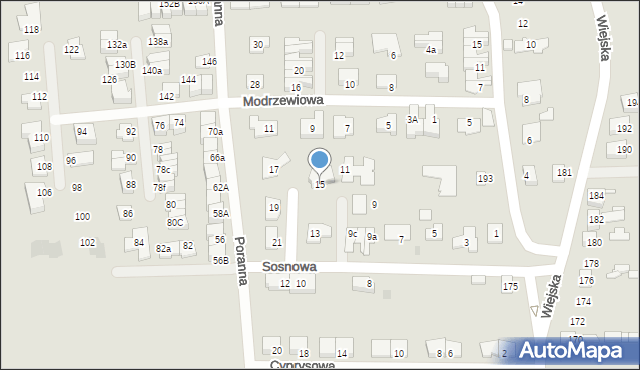 Siemianowice Śląskie, Sosnowa, 15, mapa Siemianowice Śląskie