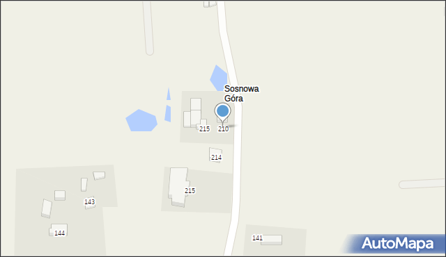 Sierakowice, Sosnowa Góra, 210, mapa Sierakowice