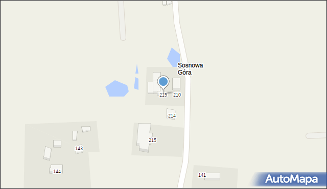 Sierakowice, Sosnowa Góra, 215, mapa Sierakowice