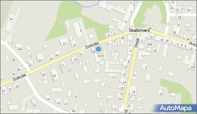 Skalbmierz, Sokoła, ppor., 7, mapa Skalbmierz