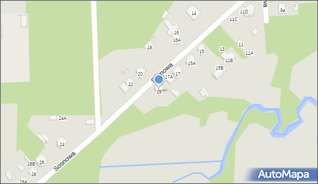 Skarżysko-Kamienna, Sosnowa, 19, mapa Skarżysko-Kamienna