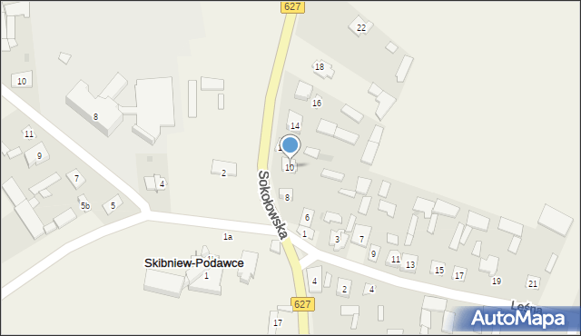 Skibniew-Podawce, Sokołowska, 10, mapa Skibniew-Podawce
