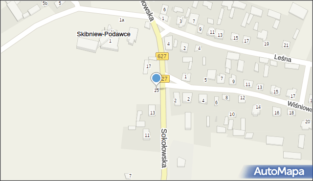 Skibniew-Podawce, Sokołowska, 15, mapa Skibniew-Podawce