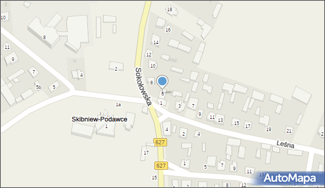 Skibniew-Podawce, Sokołowska, 6, mapa Skibniew-Podawce