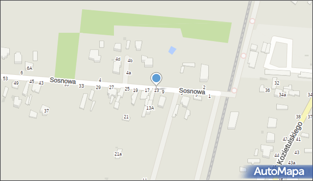 Skierniewice, Sosnowa, 13, mapa Skierniewic