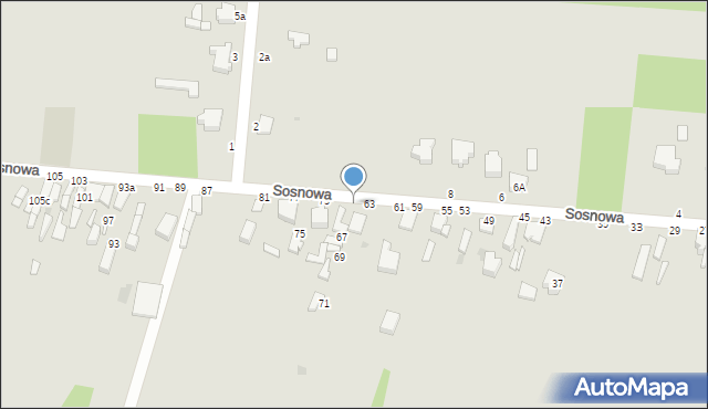 Skierniewice, Sosnowa, 65, mapa Skierniewic