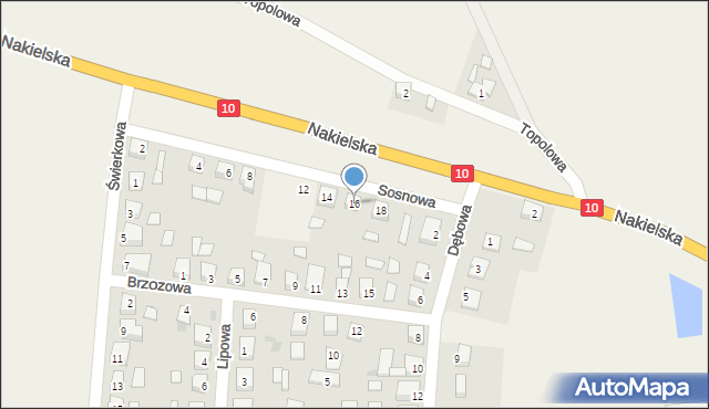 Ślesin, Sosnowa, 16, mapa Ślesin