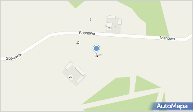 Śliwice, Sosnowa, 14, mapa Śliwice