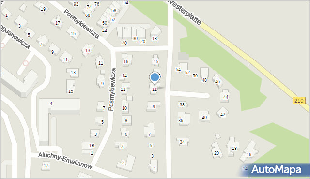 Słupsk, Sojki Stanisława, 11, mapa Słupska