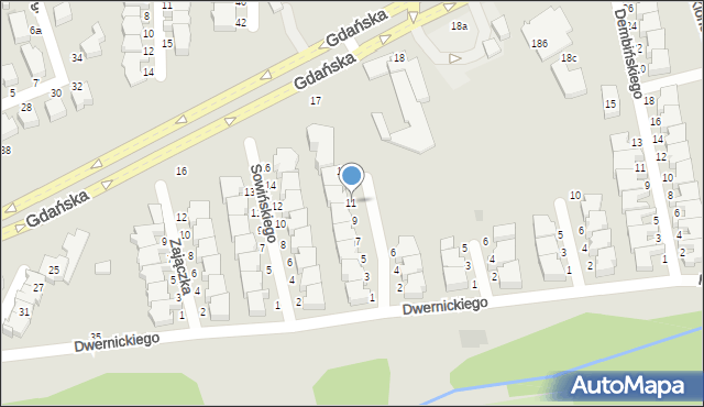 Słupsk, Sokolnickiego Michała, gen., 11, mapa Słupska