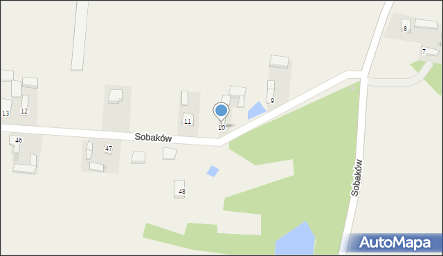 Sobaków, Sobaków, 10, mapa Sobaków