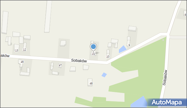 Sobaków, Sobaków, 11, mapa Sobaków