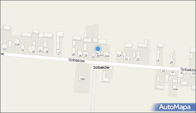 Sobaków, Sobaków, 22, mapa Sobaków