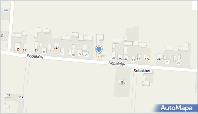 Sobaków, Sobaków, 27, mapa Sobaków