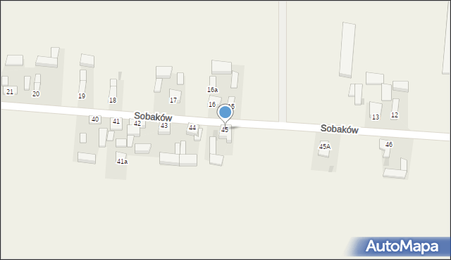Sobaków, Sobaków, 45, mapa Sobaków