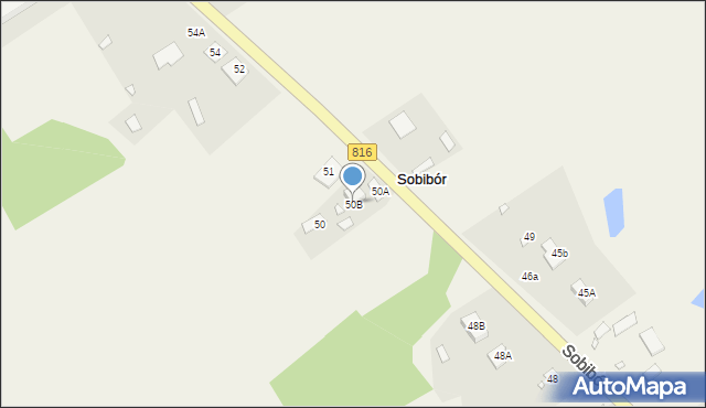 Sobibór, Sobibór, 50B, mapa Sobibór