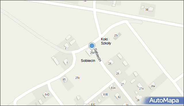 Sobiecin, Sobiecin, 25A, mapa Sobiecin