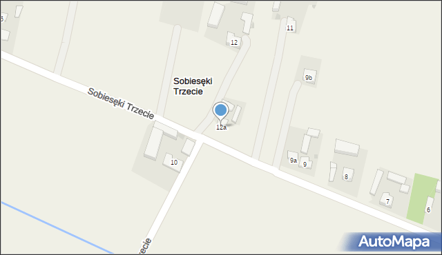 Sobiesęki Trzecie, Sobiesęki Trzecie, 12a, mapa Sobiesęki Trzecie