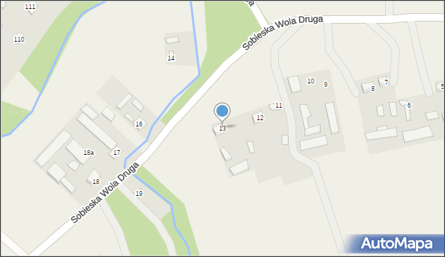 Sobieska Wola Druga, Sobieska Wola Druga, 13, mapa Sobieska Wola Druga