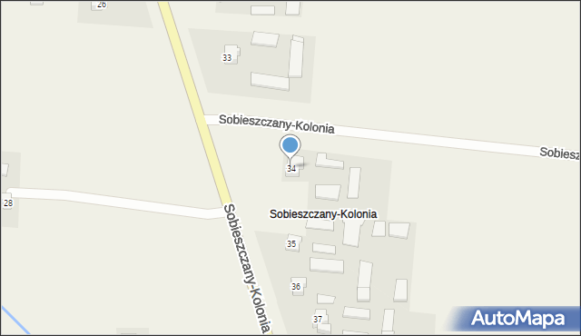 Sobieszczany-Kolonia, Sobieszczany-Kolonia, 34, mapa Sobieszczany-Kolonia