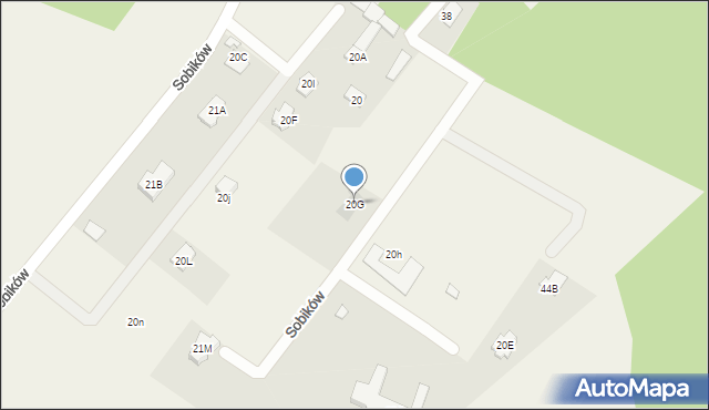 Sobików, Sobików, 20G, mapa Sobików