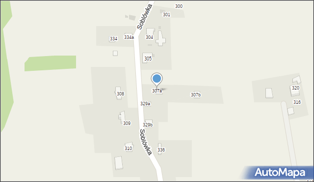 Soblówka, Soblówka, 307a, mapa Soblówka