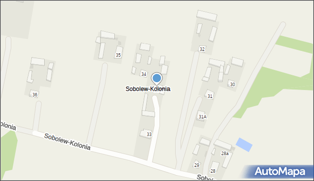Sobolew-Kolonia, Sobolew-Kolonia, 33A, mapa Sobolew-Kolonia
