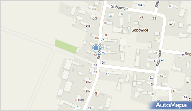 Sobowice, Sobowice, 105, mapa Sobowice