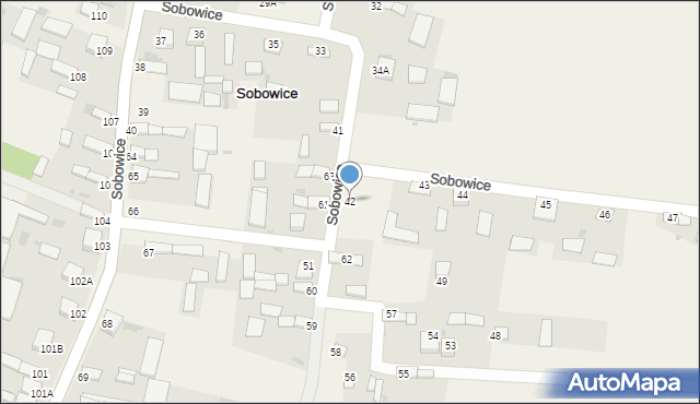 Sobowice, Sobowice, 42, mapa Sobowice