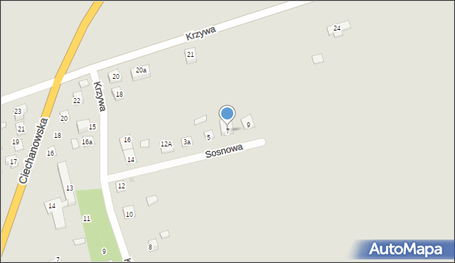 Sochocin, Sosnowa, 7, mapa Sochocin