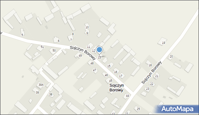 Sojczyn Borowy, Sojczyn Borowy, 13, mapa Sojczyn Borowy