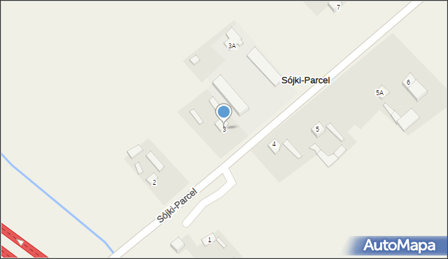 Sójki-Parcel, Sójki-Parcel, 3, mapa Sójki-Parcel