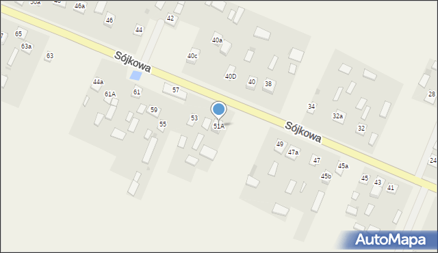 Sójkowa, Sójkowa, 51A, mapa Sójkowa