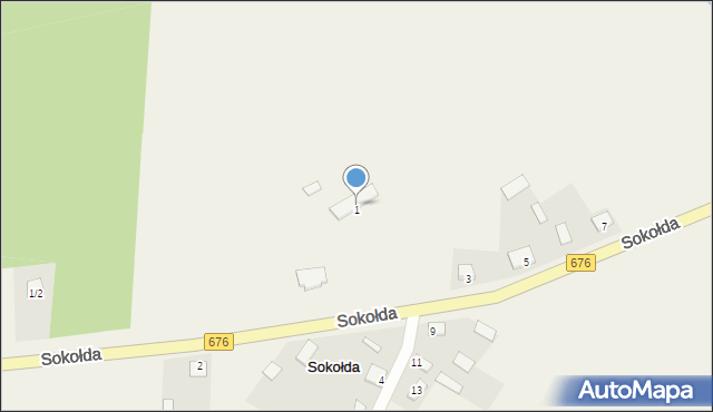 Sokołda, Sokołda, 1, mapa Sokołda