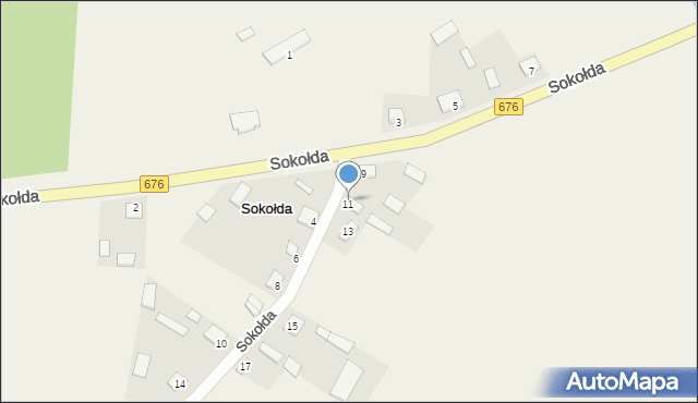 Sokołda, Sokołda, 11, mapa Sokołda