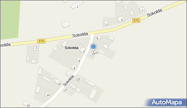 Sokołda, Sokołda, 13, mapa Sokołda