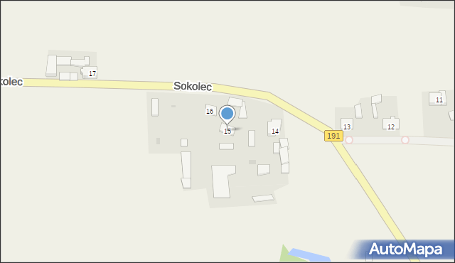 Sokolec, Sokolec, 15, mapa Sokolec