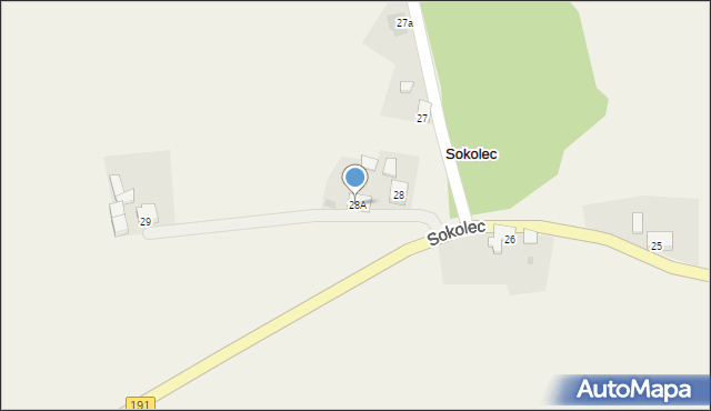 Sokolec, Sokolec, 28A, mapa Sokolec