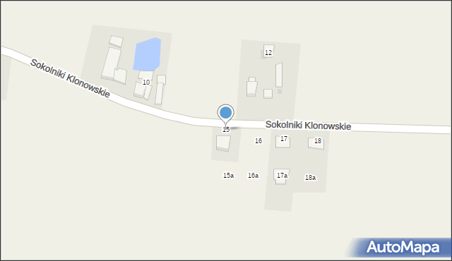 Sokolniki Klonowskie, Sokolniki Klonowskie, 15, mapa Sokolniki Klonowskie