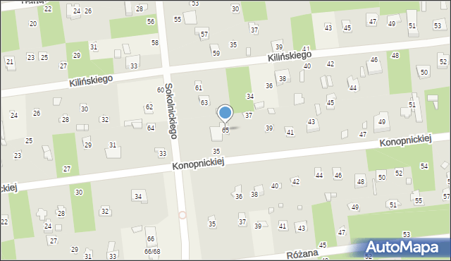 Sokolniki-Las, Sokolnickiego Gabriela, 65, mapa Sokolniki-Las