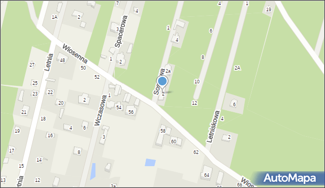 Sokolniki-Las, Sosnowa, 2, mapa Sokolniki-Las