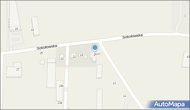 Sokołów, Sokołowska, 17, mapa Sokołów