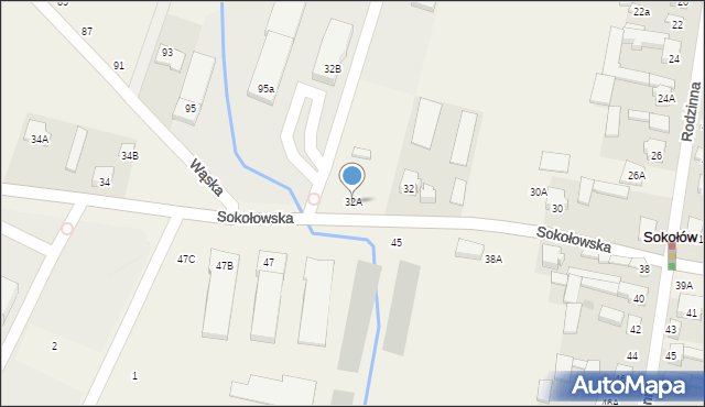 Sokołów, Sokołowska, 32A, mapa Sokołów